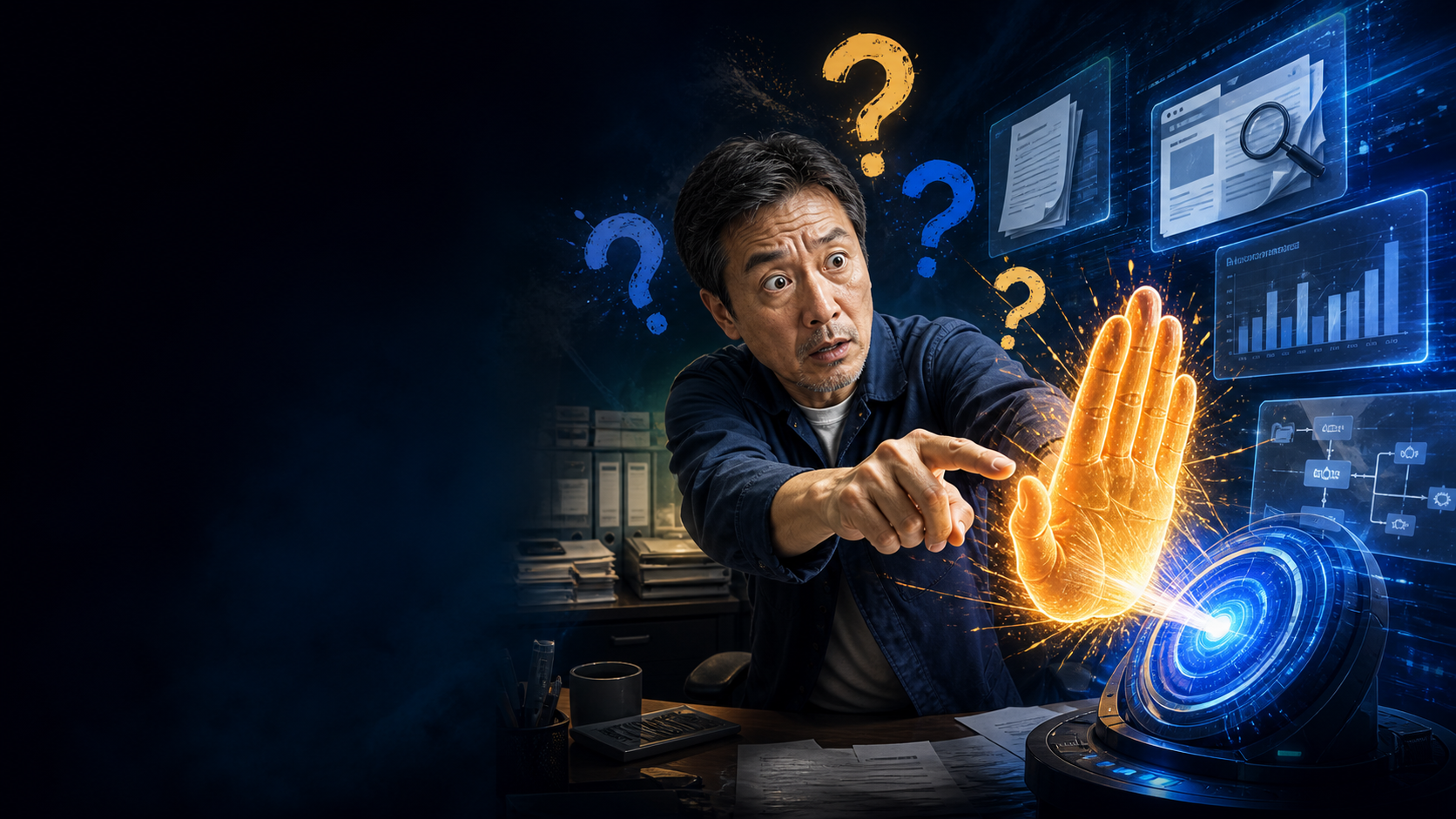 AI導入を始める直前に立ち止まる小規模企業の経営者